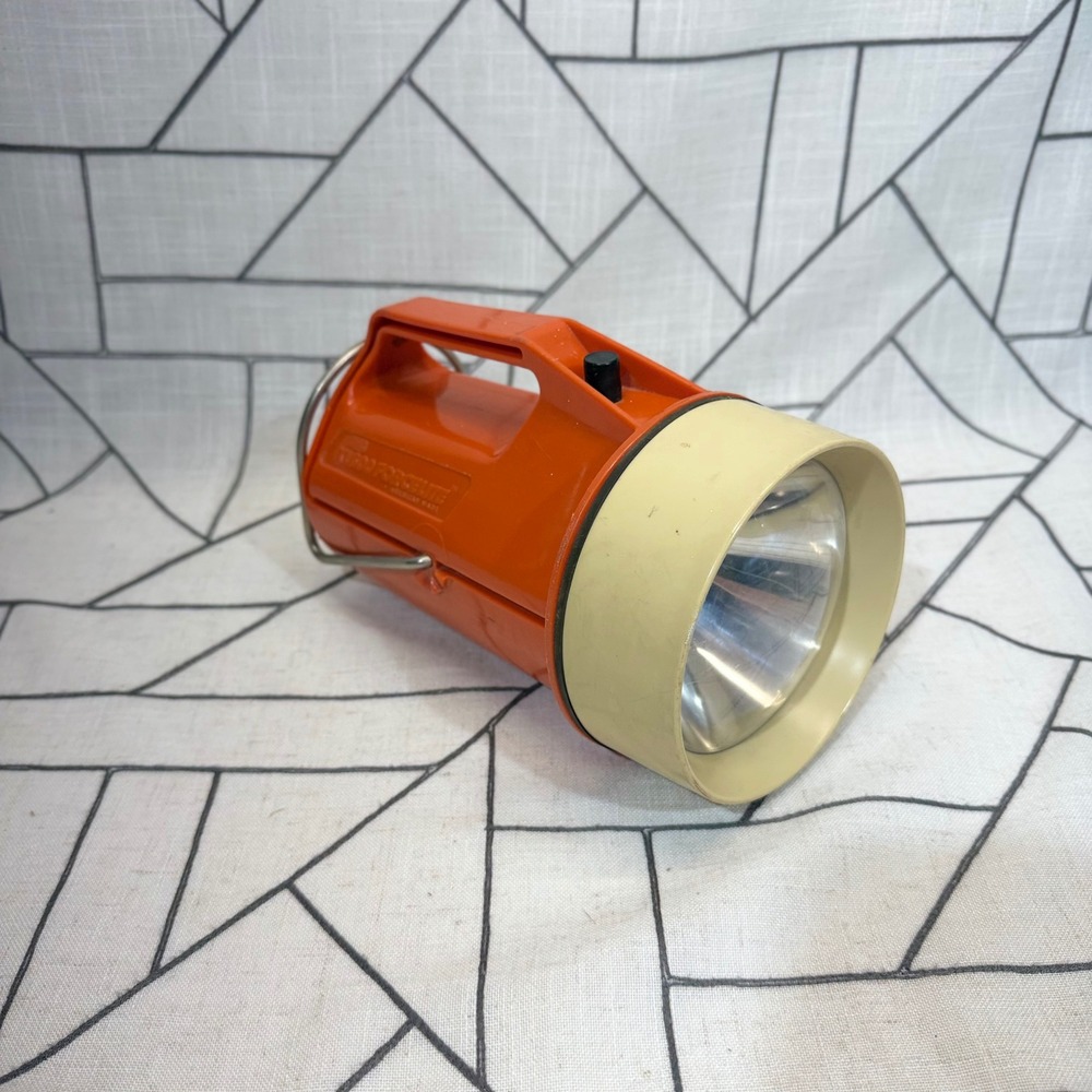 BMG XI-600 Forcelite Flashlight Lantern Orange Vintage American Made Handheld